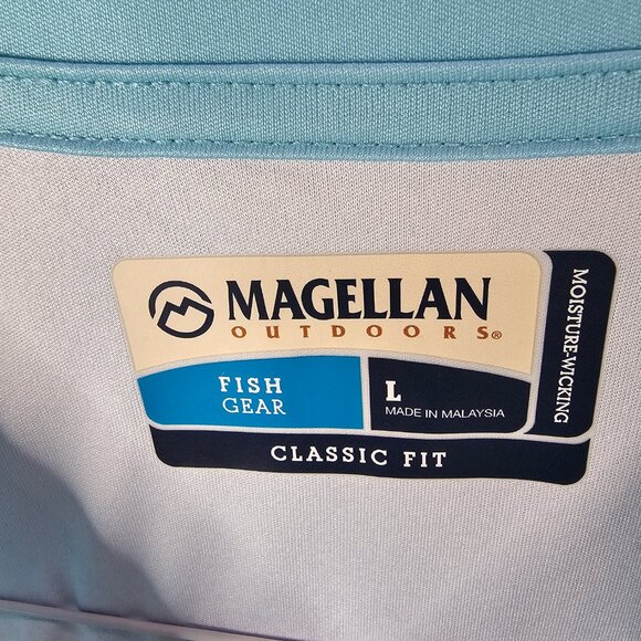 Magellan Fish Gear Moisture-Wicking Long Sleeve Shirt Mens Large Dog with Crab - Picture 5 of 5